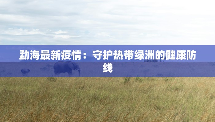 勐海最新疫情:守护热带绿洲的健康防线 勐海最新疫情:守护热带绿洲的健康防线