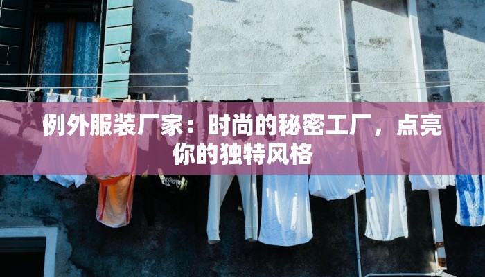 例外服装厂家:时尚的秘密工厂,点亮你的独特风格 例外服装厂家:时尚的秘密工厂,点亮你的独特风格