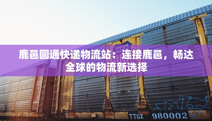 鹿邑圆通快递物流站：连接鹿邑，畅达全球的物流新选择
