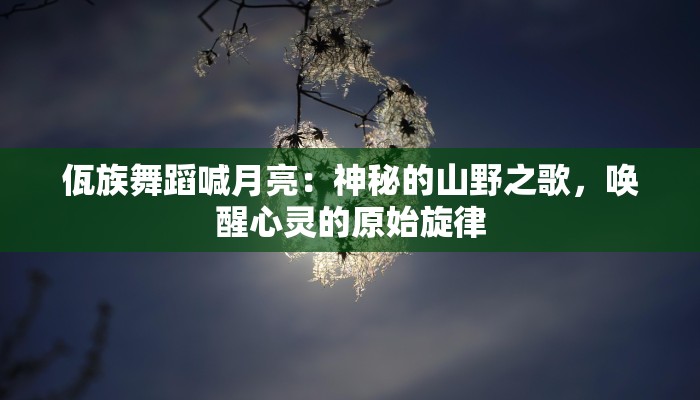 佤族舞蹈喊月亮:神秘的山野之歌,唤醒心灵的原始旋律 佤族舞蹈喊月亮:神秘的山野之歌,唤醒心灵的原始旋律