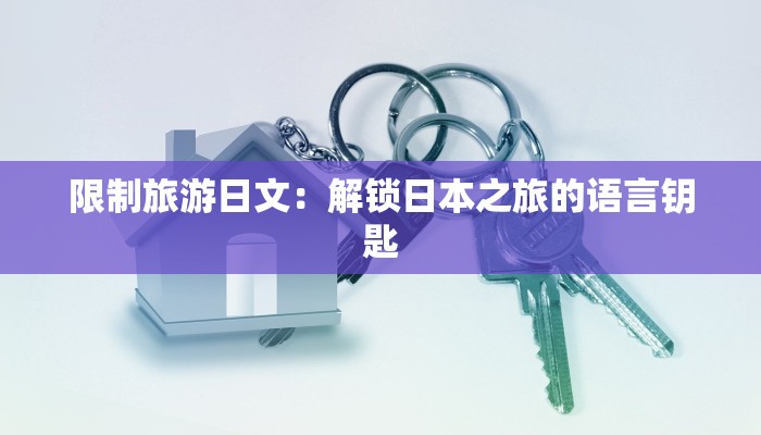 限制旅游日文：解锁日本之旅的语言钥匙