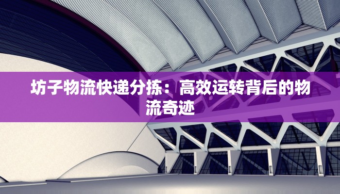 坊子物流快递分拣:高效运转背后的物流奇迹 坊子物流快递分拣:高效运转背后的物流奇迹